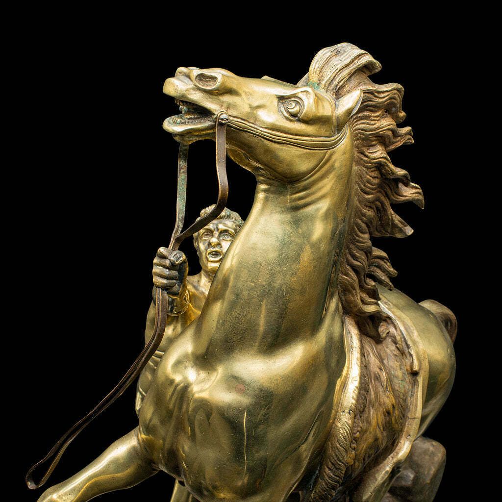 Large Antique Marly Horse Figure, French, Equine Statue, Bronze, Victorian, 1880 photo buy