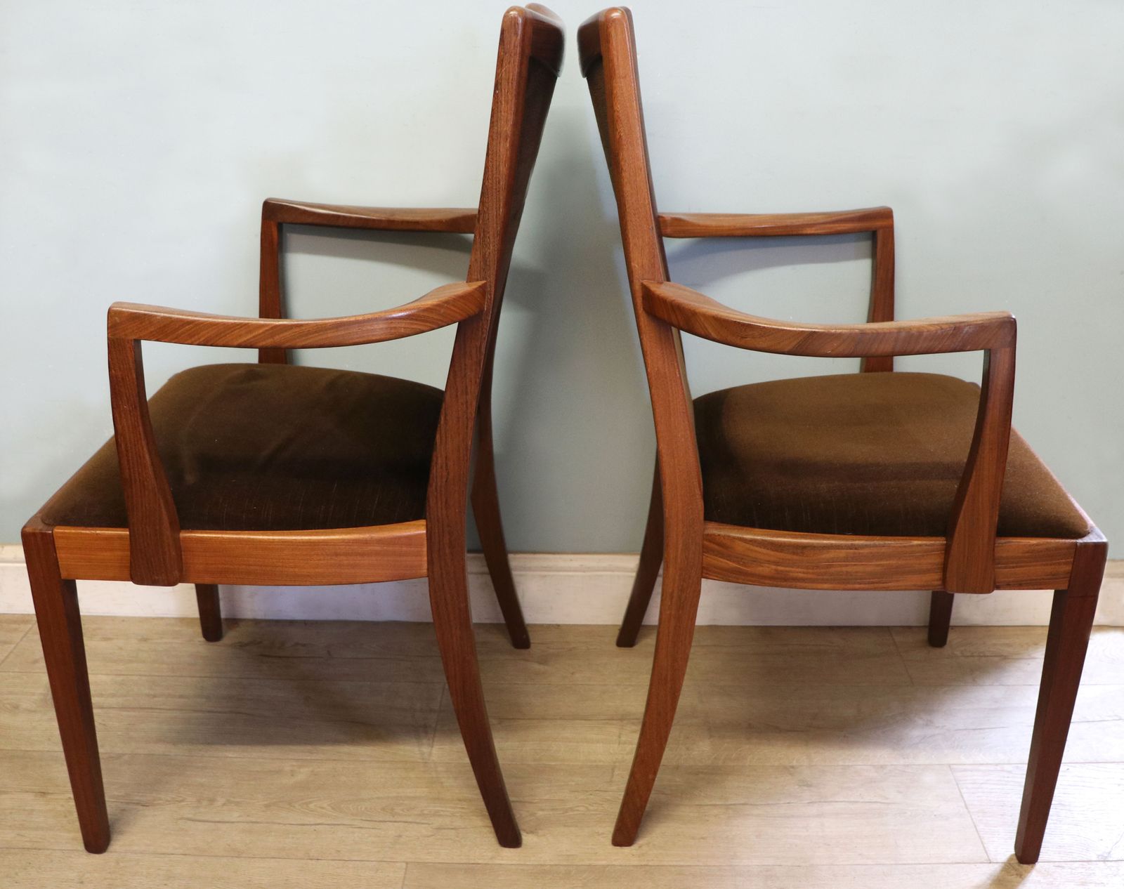 A Lovely Set Of Four Mid Century G Plan Carver Or Armchairs From A Design By Lesley Dandy. photo 495.0