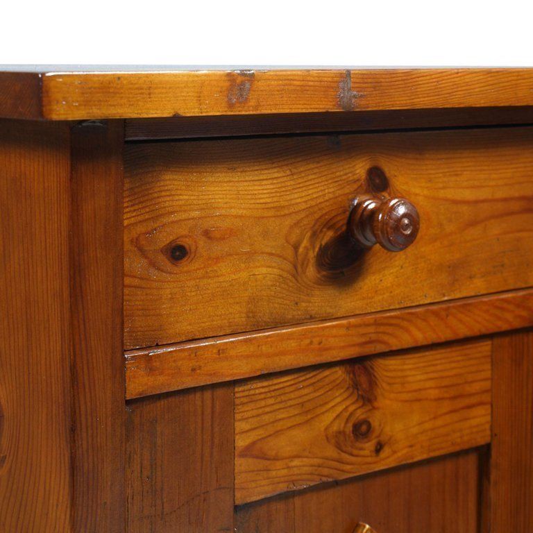Late 19th Century Art Nouveau Country Nightstand Cabinet Restored Wax Polished photo for sale