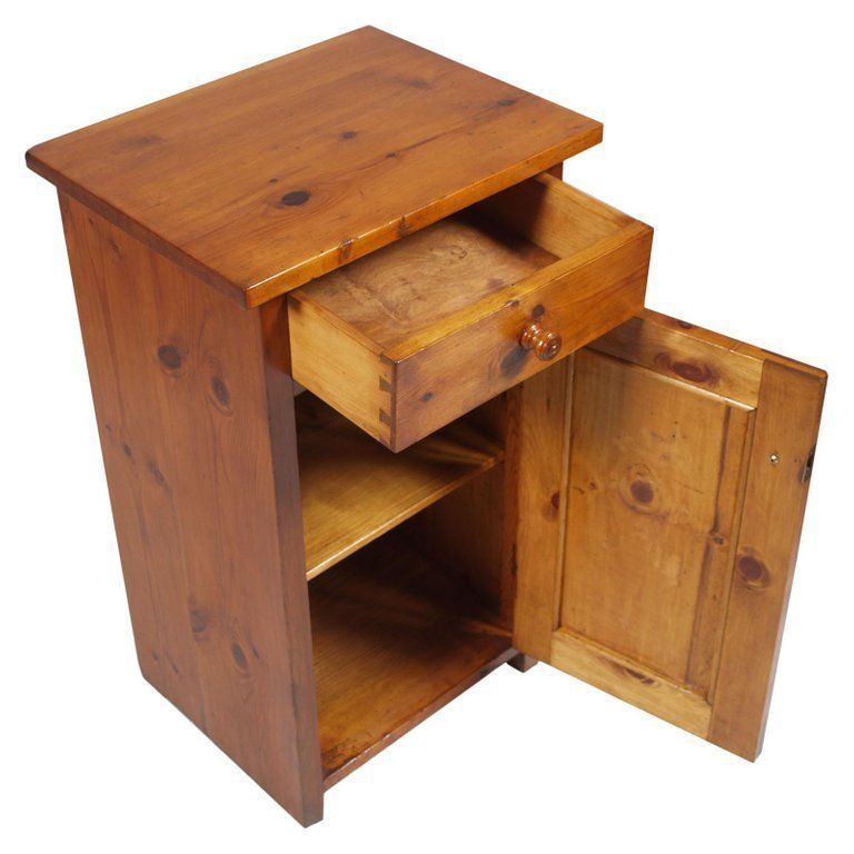Late 19th Century Art Nouveau Country Nightstand Cabinet Restored Wax Polished photo Furniture