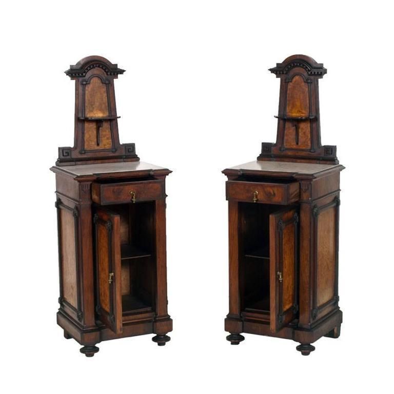 Italian Art Nouveau Dresser And Nightstands In Walnut, Veneer Olm Root, Marble Top photo 12152.0