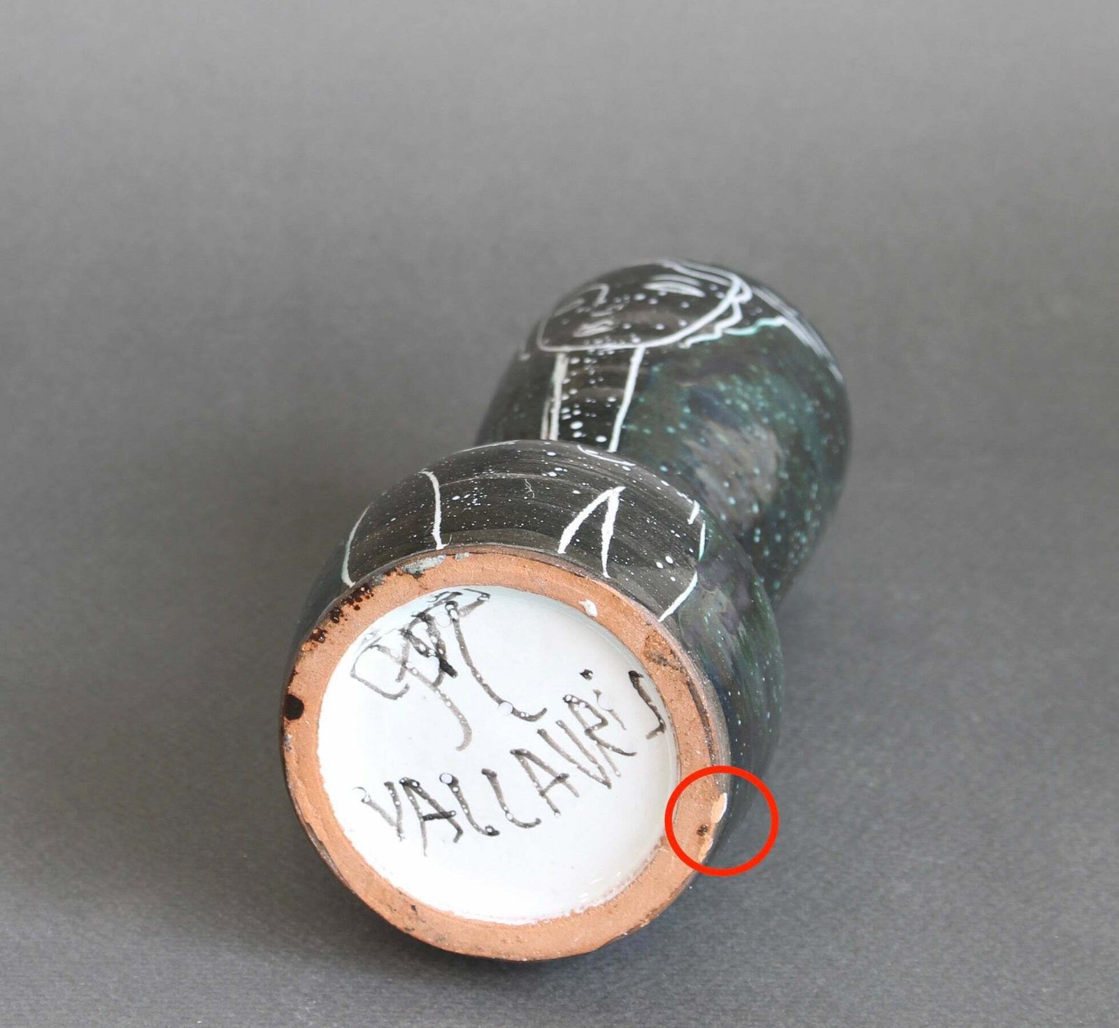 photo vinterior French Mid Century Ceramic Vase By Atelier Du Grand Chêne (Circa 1950s)   Small