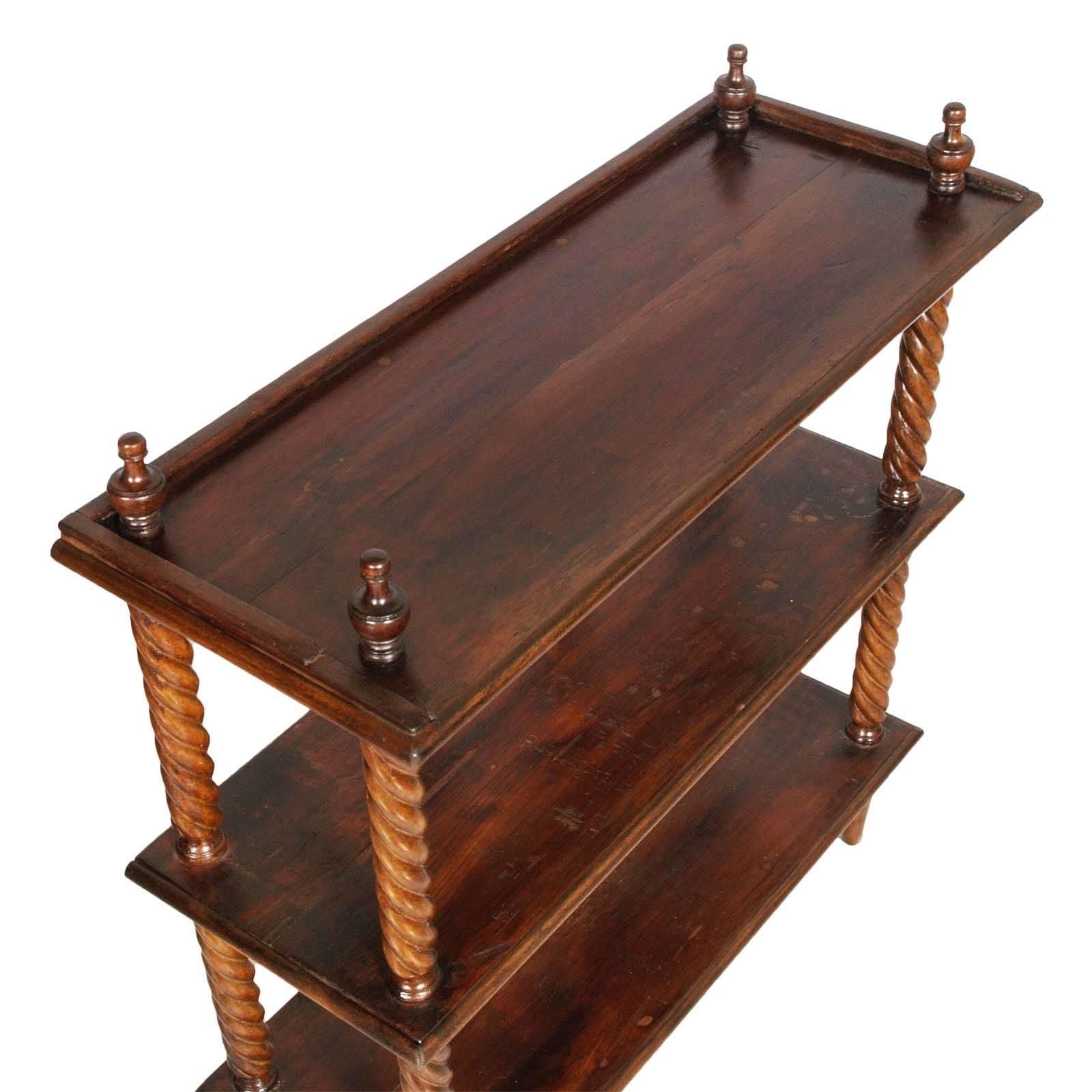 Art Deco Mid Century Modern Bookshelf Bookcase Walnut Turned Restored Shellac photo furniture