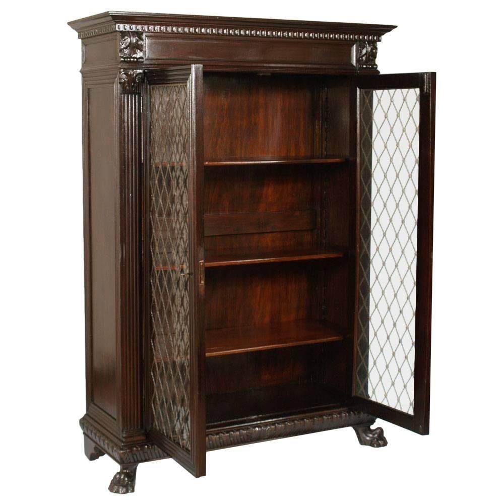 Early 20th Century Italian Renaissance Bookcase, Carved Walnut Finished To Wax photo furniture