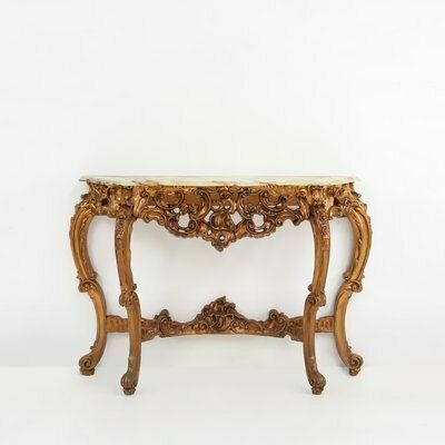 20th Century Louis XV Style Console With Marble Top, France, 1970s