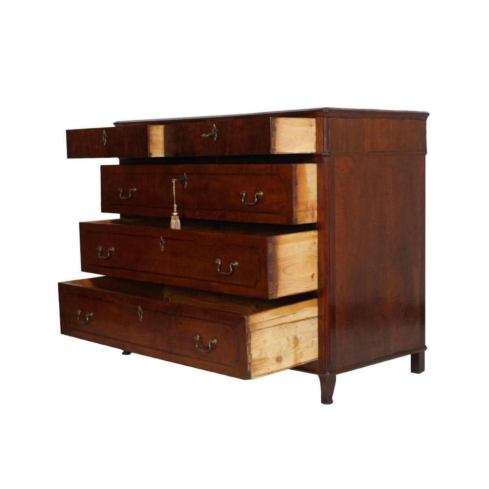 Late 18th Century, Baroque Italian Louis XIV Chest Of Drawers, Walnut, With Inlaid photo furniture