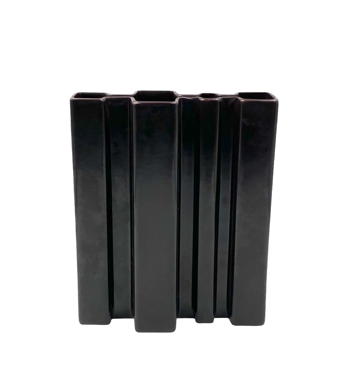 Angelo Mangiarotti, Space Age Brown Ceramic Vase, Fratelli Brambilla Italy Ca. 1968 photo for sale