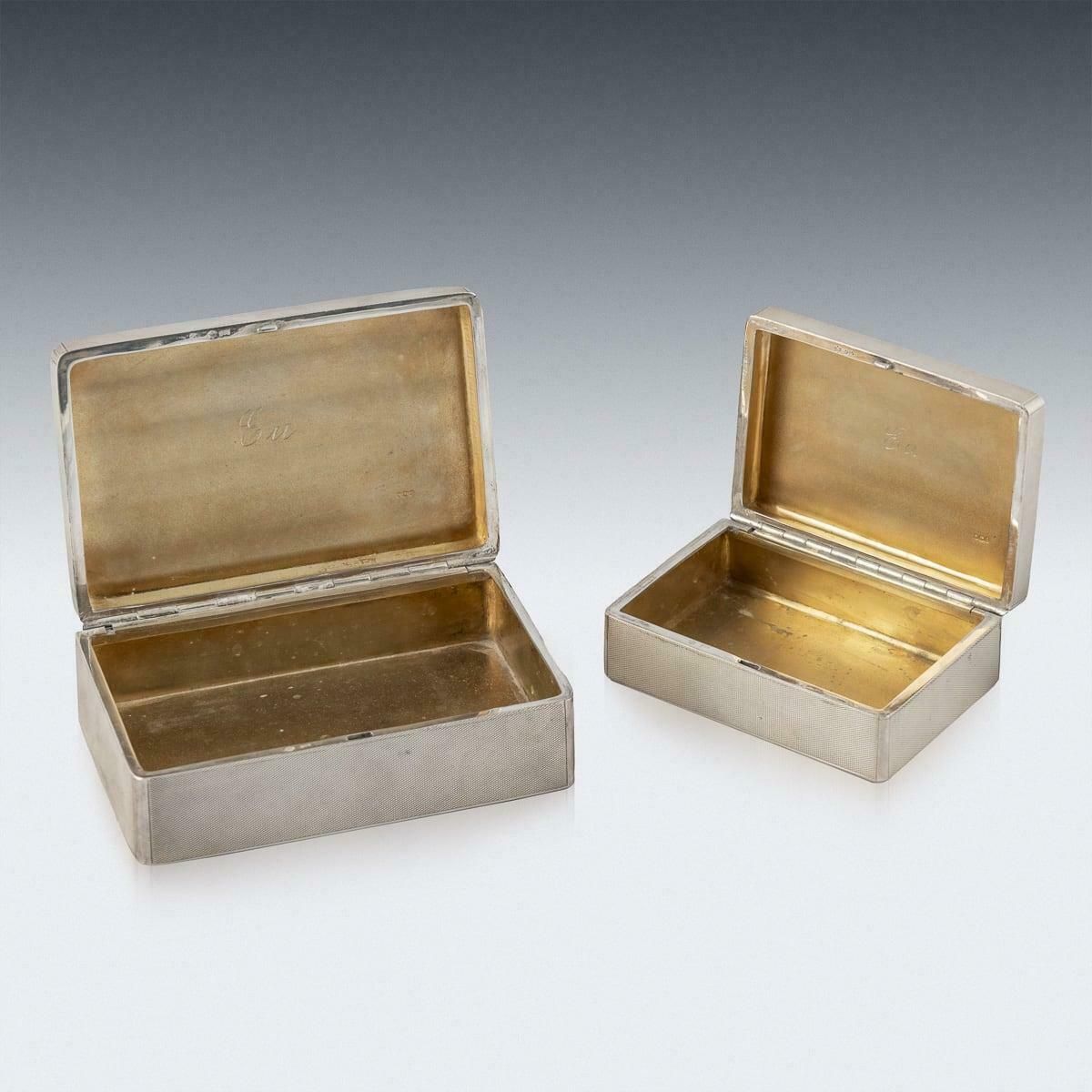 Antique 20th Century Pair Of German Export Solid Silver & Gilt Boxes C.1922 photo Home Decor