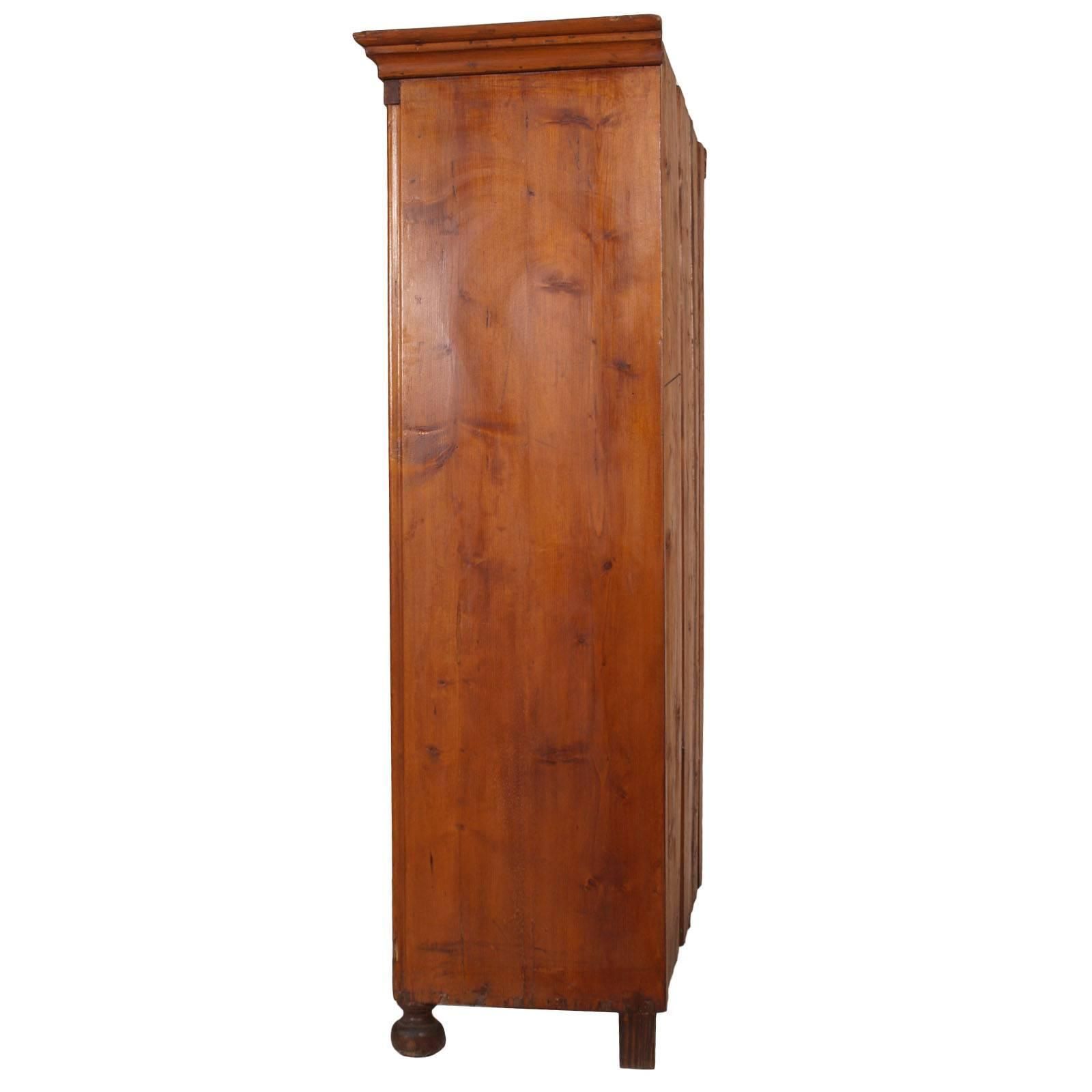 Italian Antique 19th Century Bookcase In Solid Pine Wax Polished photo for sale