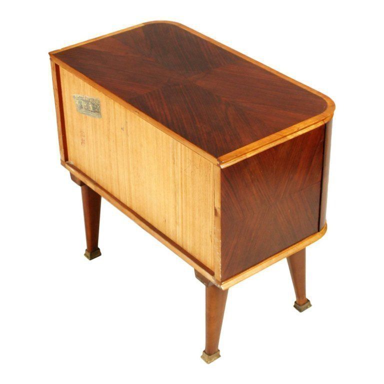 Midcentury Art Deco Nightstands Paolo Buffa Attributed Walnut Burl Inlaid Cantù photo vintage