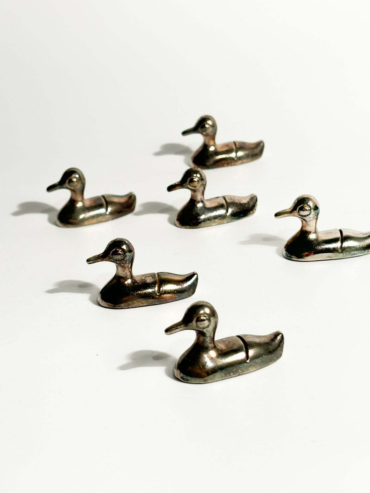 Set Of 6 Metal Placeholders / Knife Rests By Saviato From The 90s photo vintage