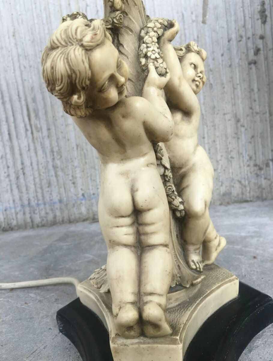 Verlichting Witte Harsen Cherubijnlampen Van Gino Ruggeri Voor Tito Bianchi, Jaren 1980, Set Van 2 photo