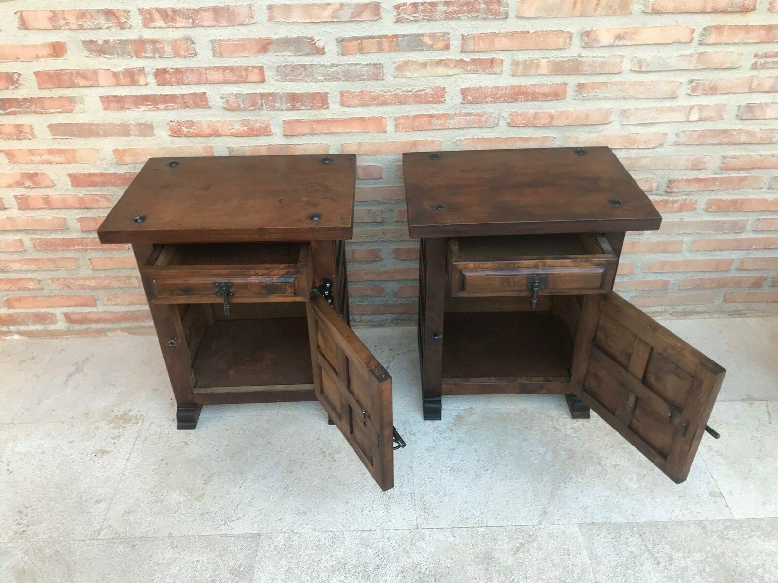 Antique Spanish Nightstands, Set Of 2 photo vintage