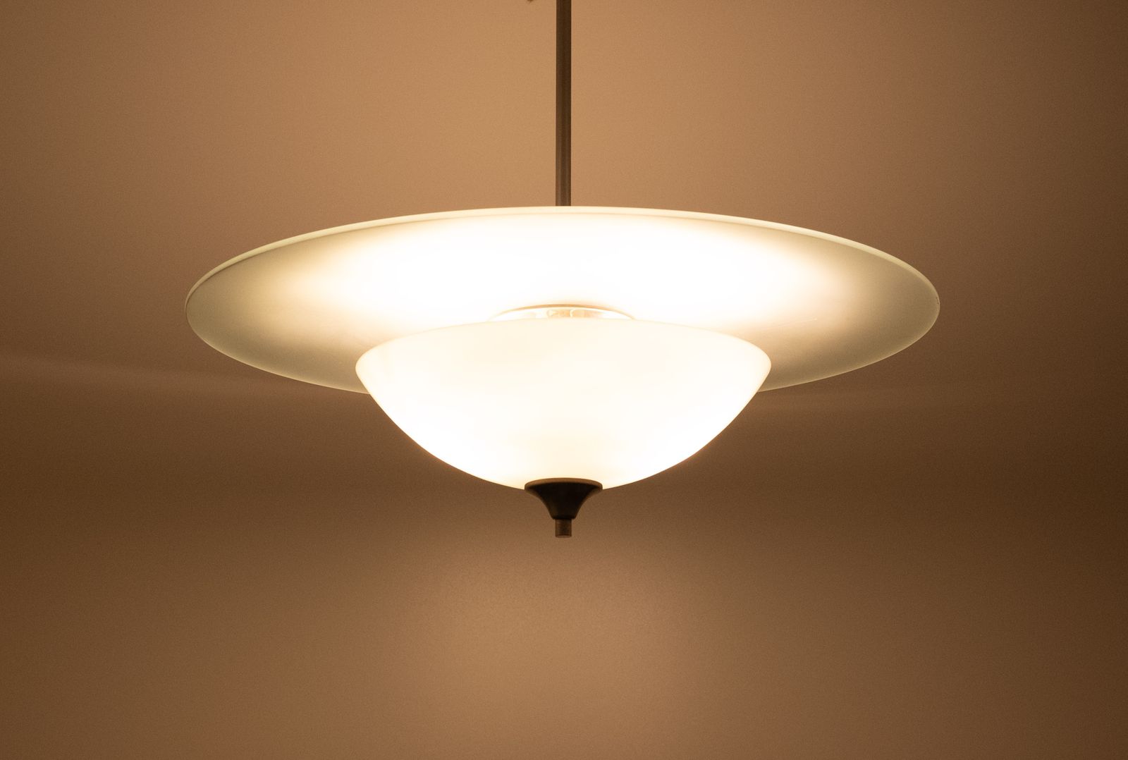 Art Deco Gispen Pendant Lamp ''Model '' Half Moon photo vintage