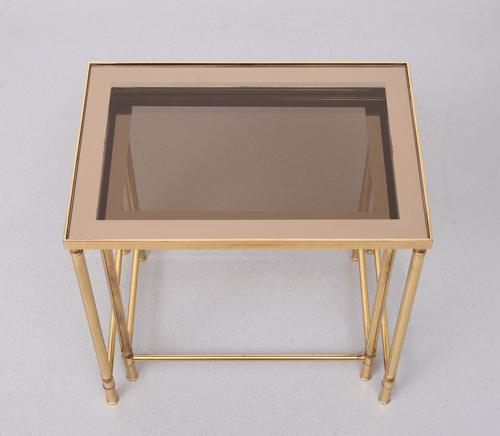 Brass Side Tables Hollywood Recency 1970s France photo vintage