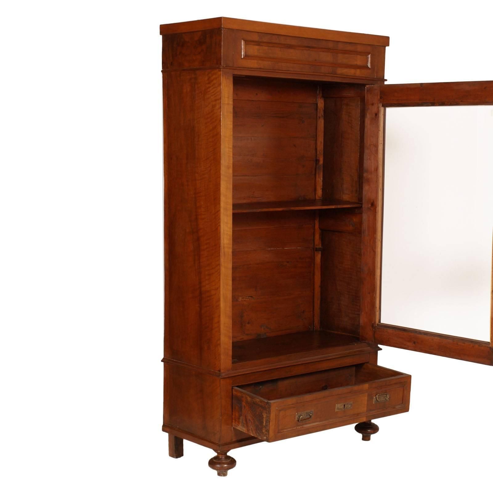 Late 19th Century Display Cabinet Or Vitrine, Umbertino, Neoclassic With Drawer photo Furniture