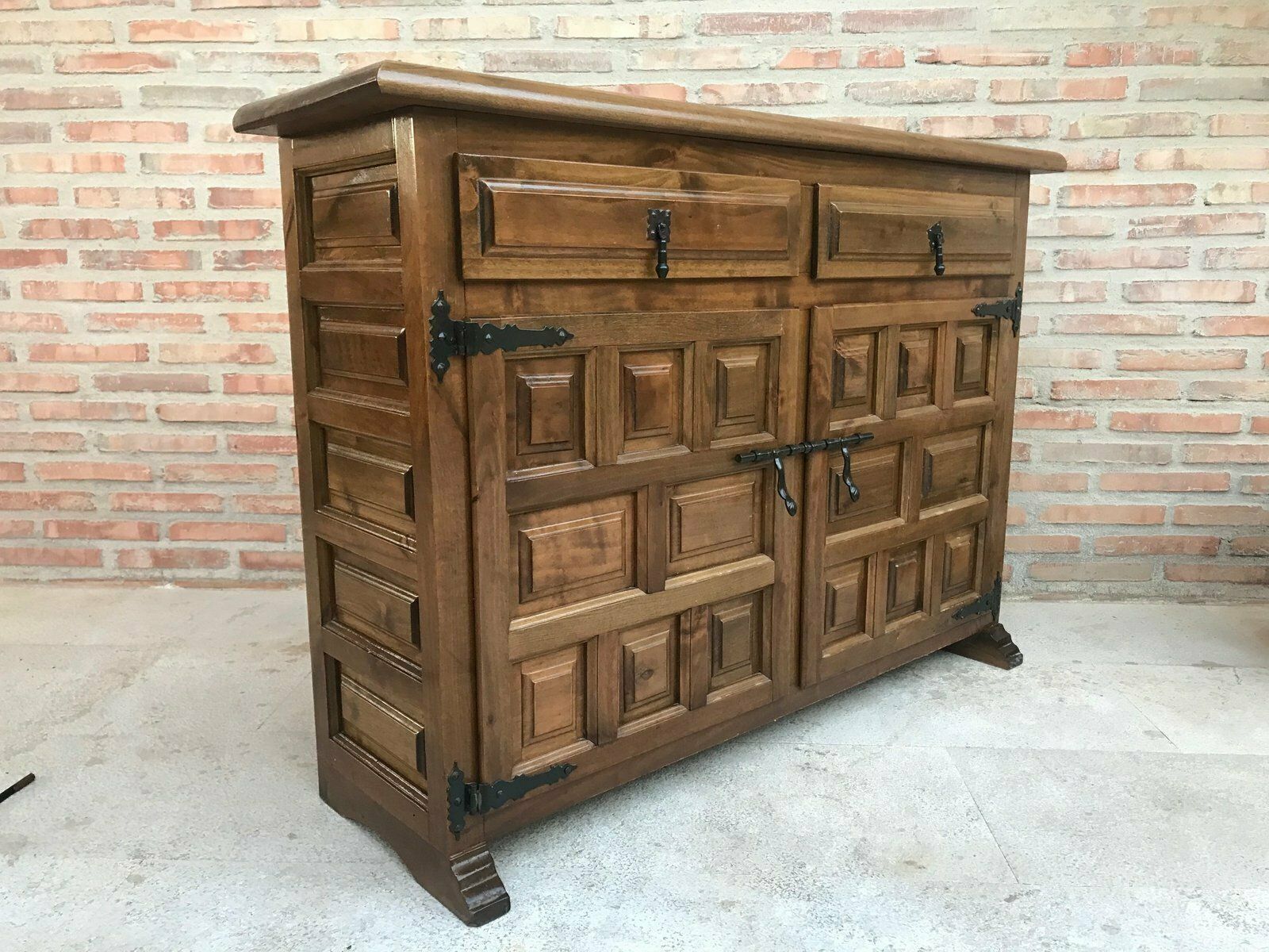 19th Century Baroque Style Spanish Carved Walnut Credenza