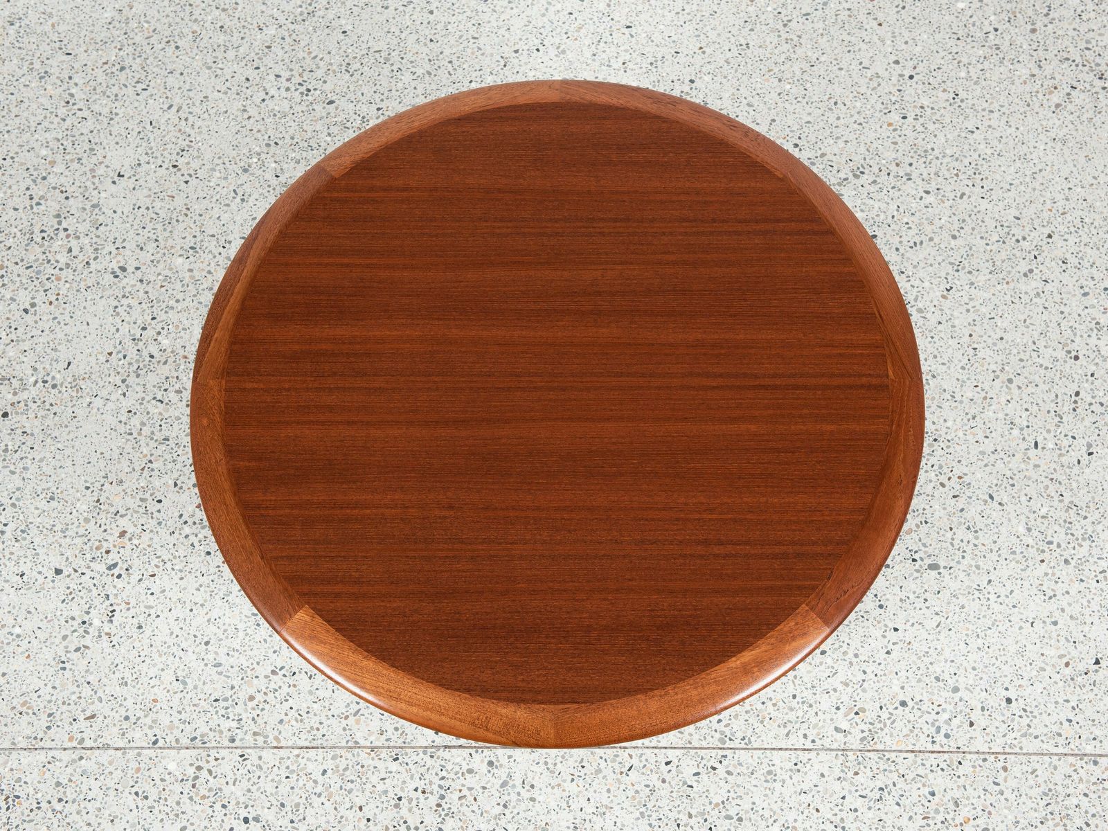 Midcentury Danish Round Coffee Table In Teak And Cane By Johannes Andersen For Silkeborg 1960s photo furniture
