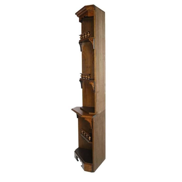 Early 20th Century Renaissance Corner Shelves Cupboard In Solid Oakwood photo vinterior