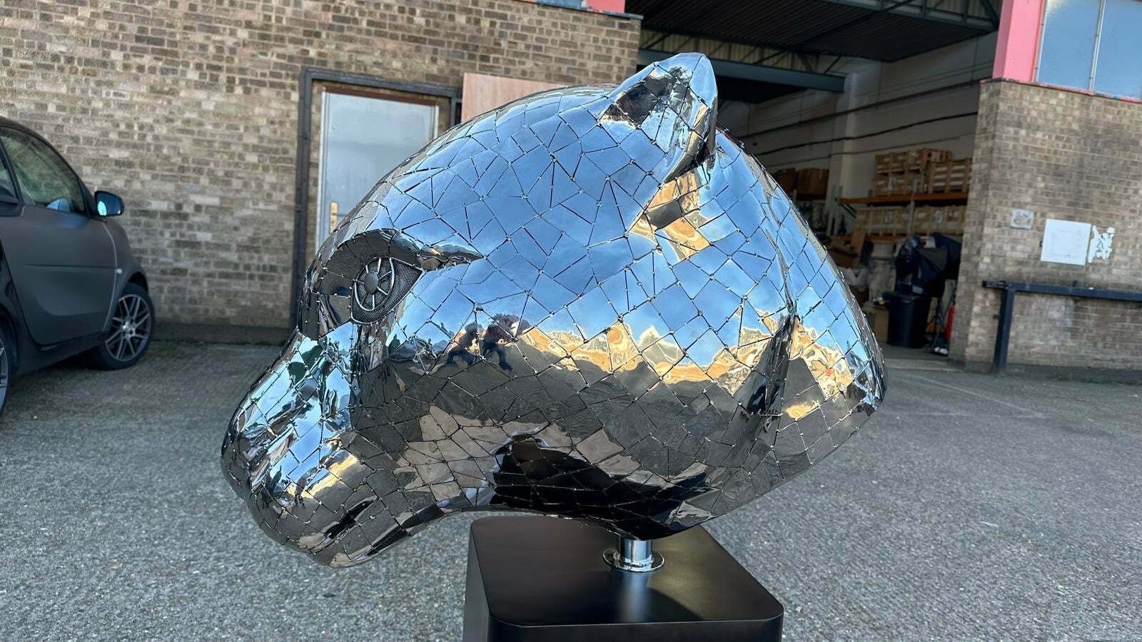 “Art Paris” One Of A Kind, Panther Head Sculpture photo Art