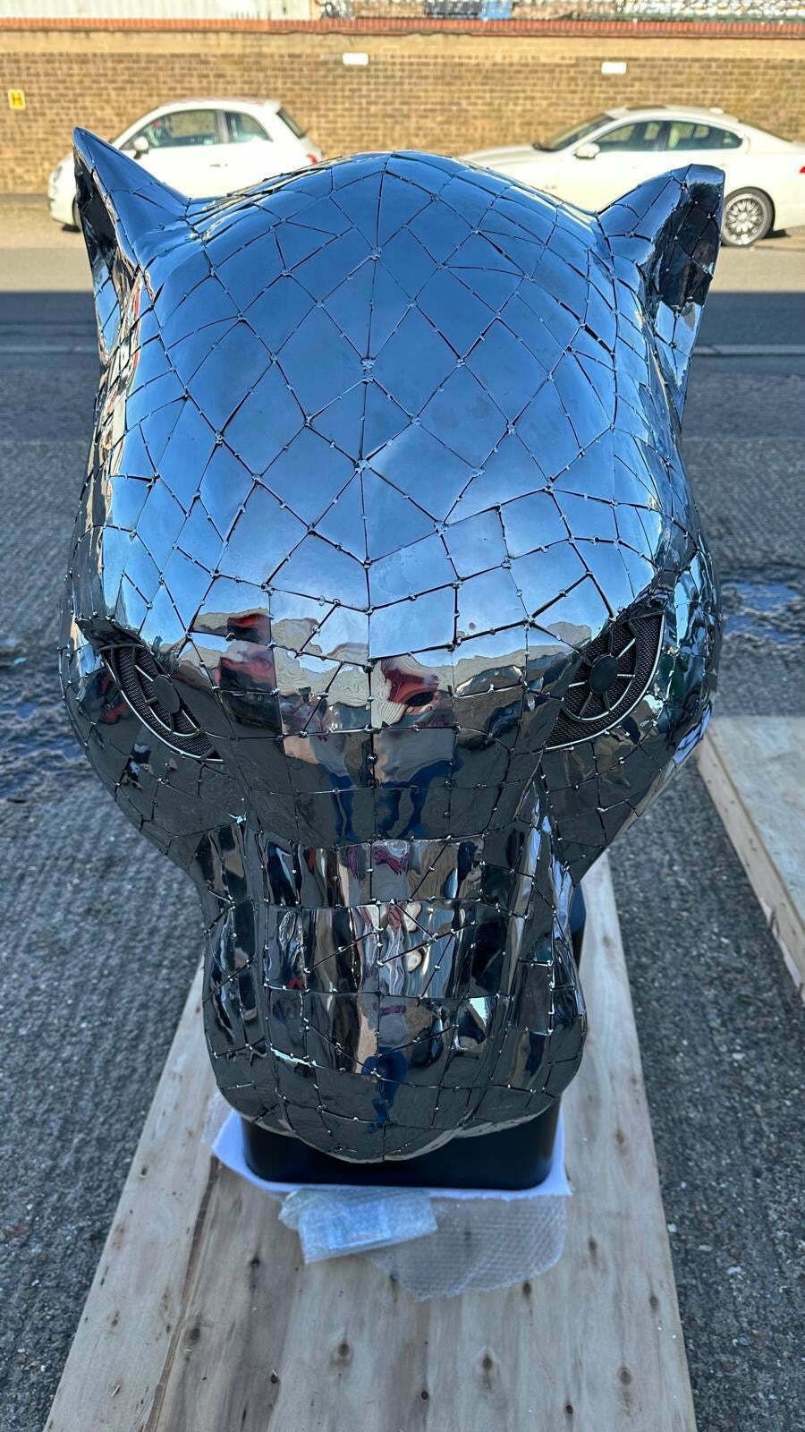 “Art Paris” One Of A Kind, Panther Head Sculpture photo vinterior