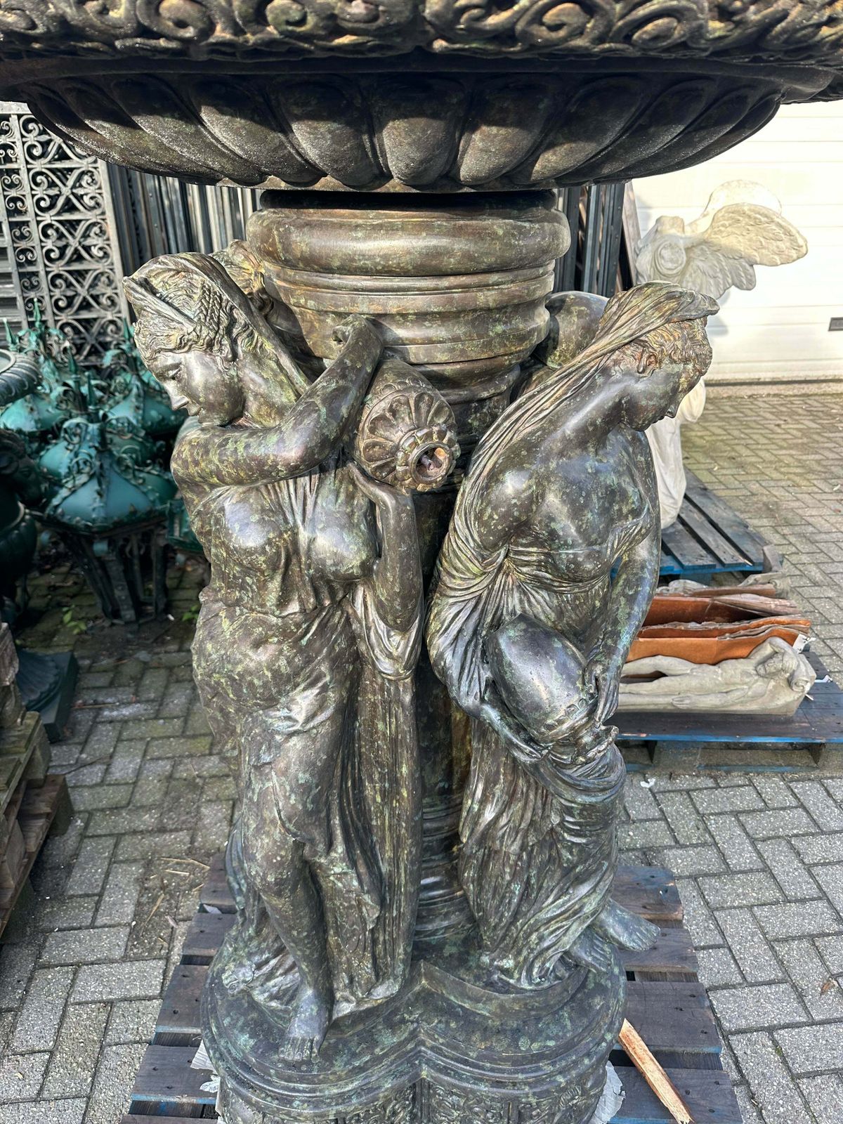 7.5ft Tall, Beautiful Bronze Fountain From Bordeaux photo Garden Decor