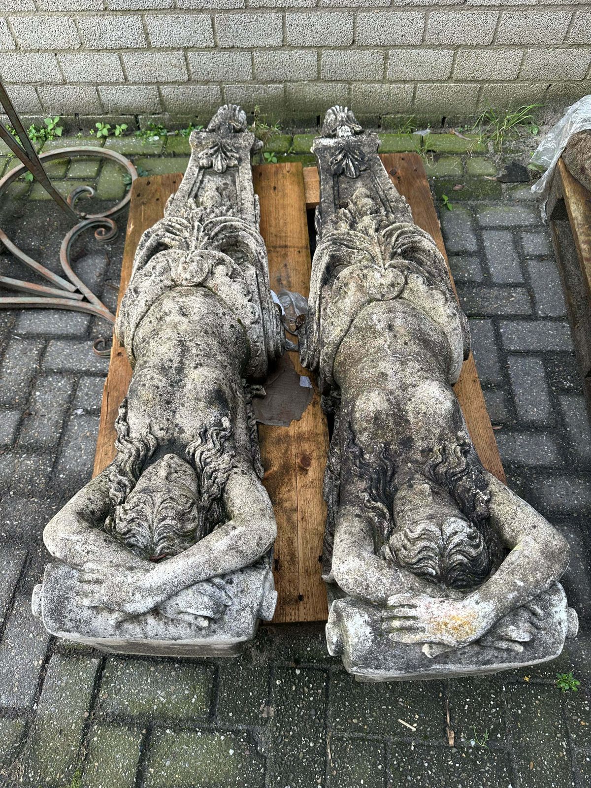 Matching Pair, French Decorative Stone Antique Columns photo 1975.0