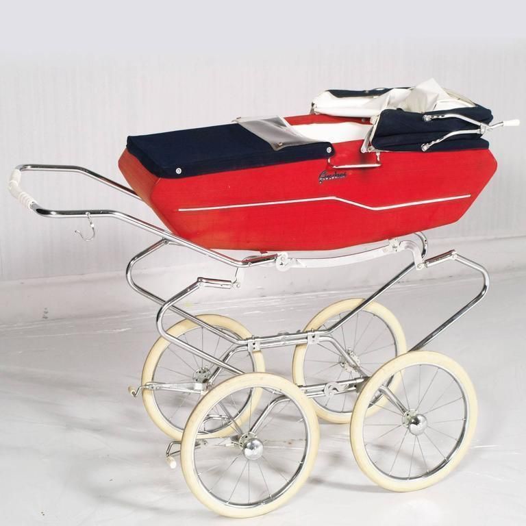 1950s Mid Century Modern Italian Baby Carriage Pram Stroller By Giordani photo for sale