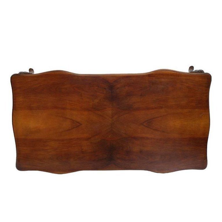 Early 20th Century Venetian Baroque Hand Carved Walnut Table Wax Polished photo 7440.0