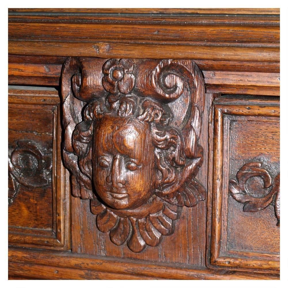 16th Century Italy Ligurian Carved Oak And Chestnut Credenza Bambocci Sideboard photo Furniture