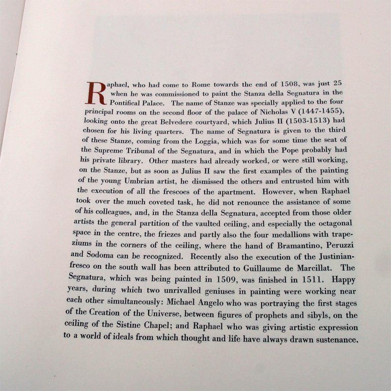 1950 Uniques Books Stanza Della Segnatura By Raphael Printed By Pope Pius XII photo vinterior