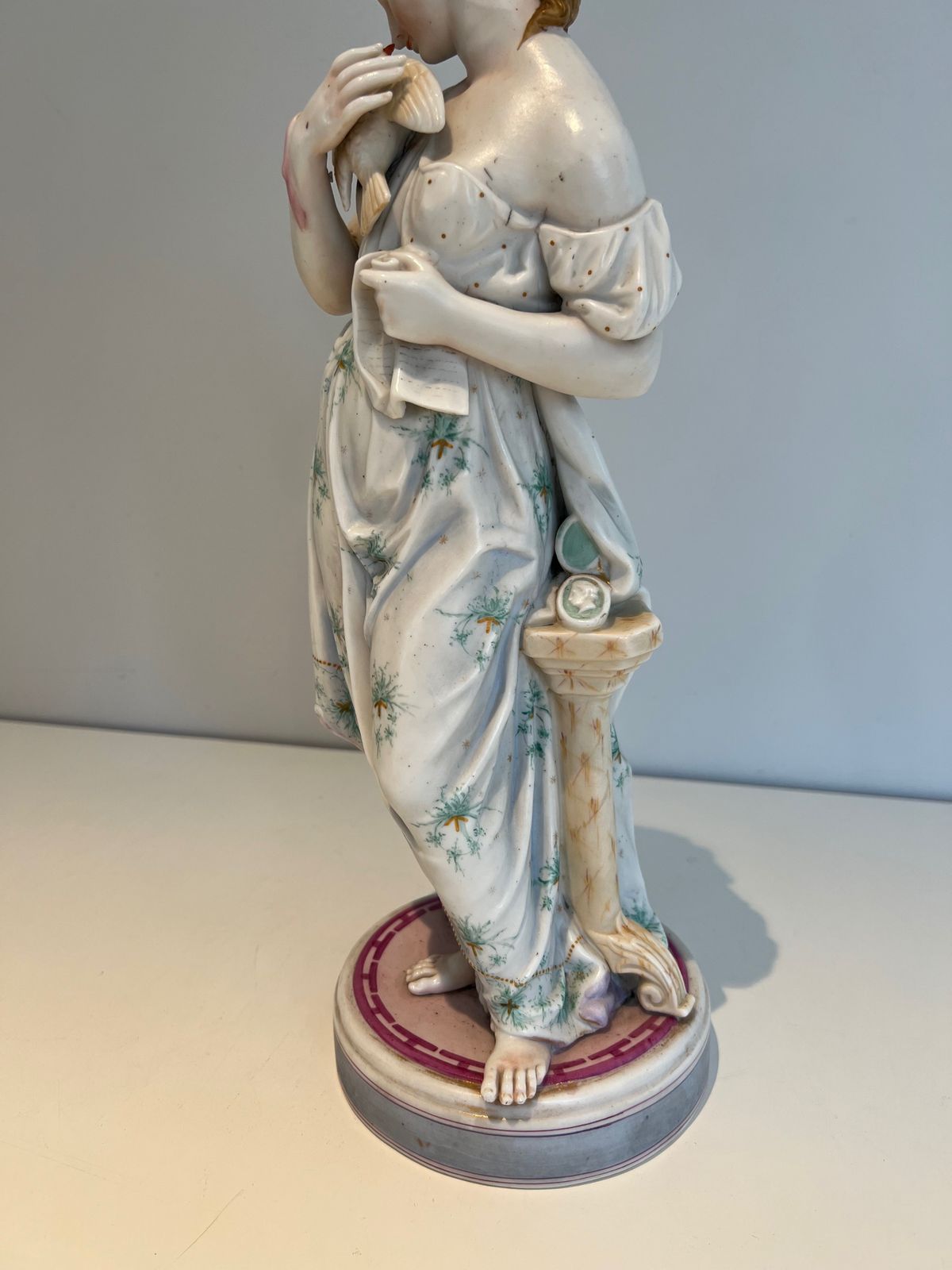 Pair Of Important Porcelain Subjects Representing Two Women With Birds photo vinterior