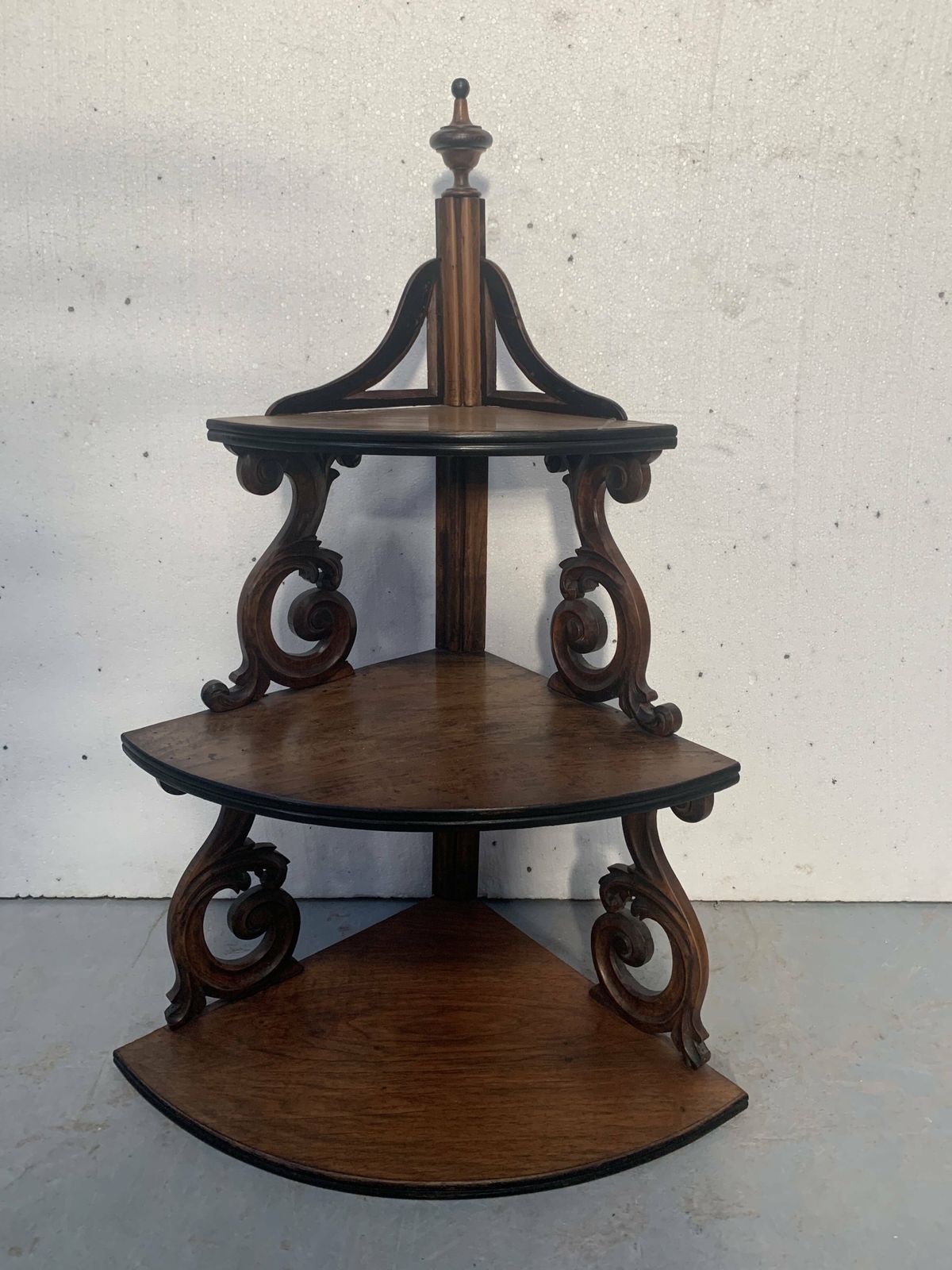 Napoleon III Corner Shelf In Solid Walnut, 19th Century photo furniture