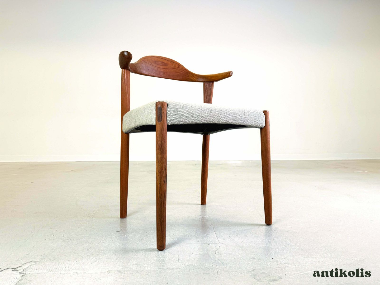 Mid Century Bullhorn Chair Randers Møbelfabrik Harry østergaard Teak photo for sale