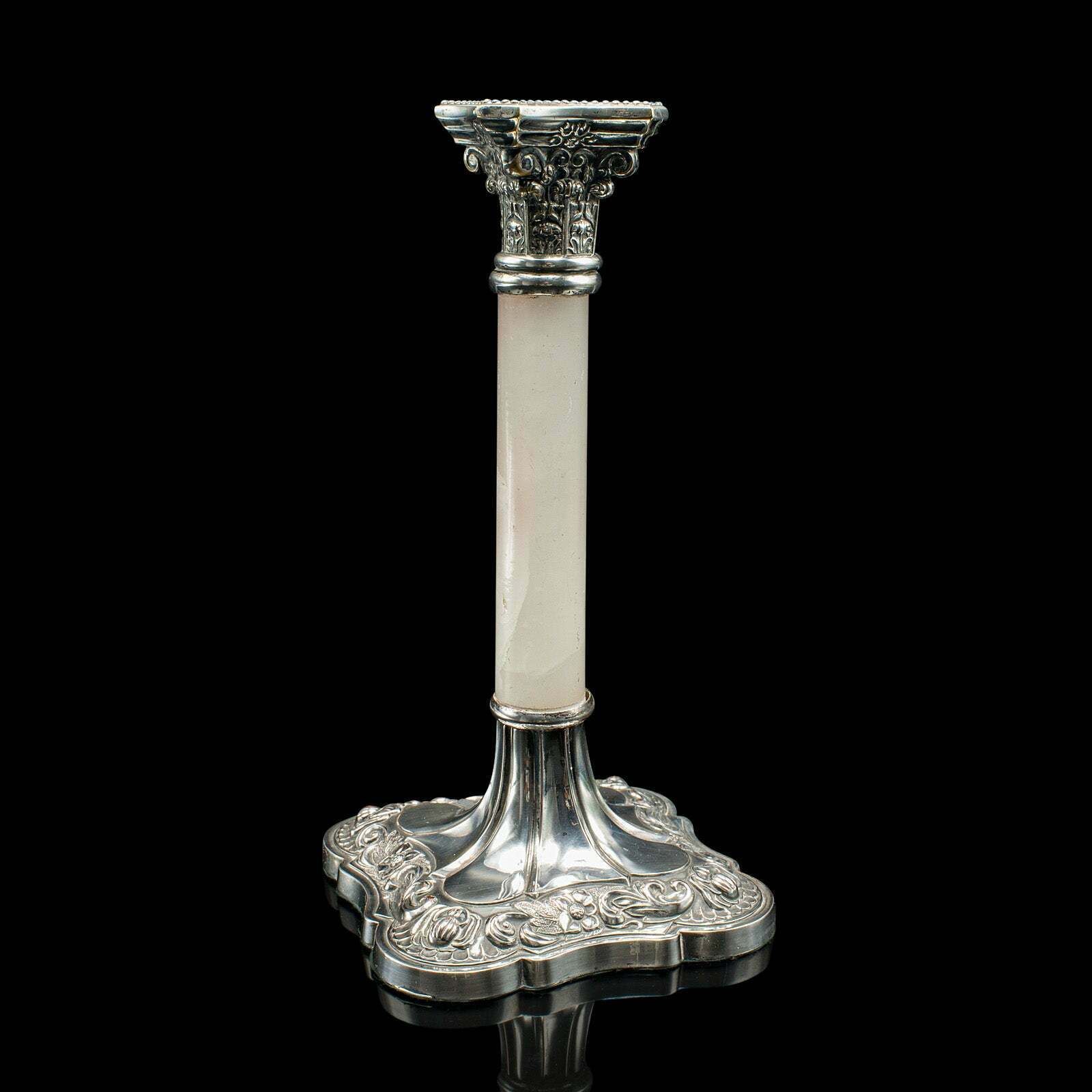 Pair Of Antique Mantlepiece Candlesticks, English, Silver Plate, Victorian, 1900 photo Home Decor