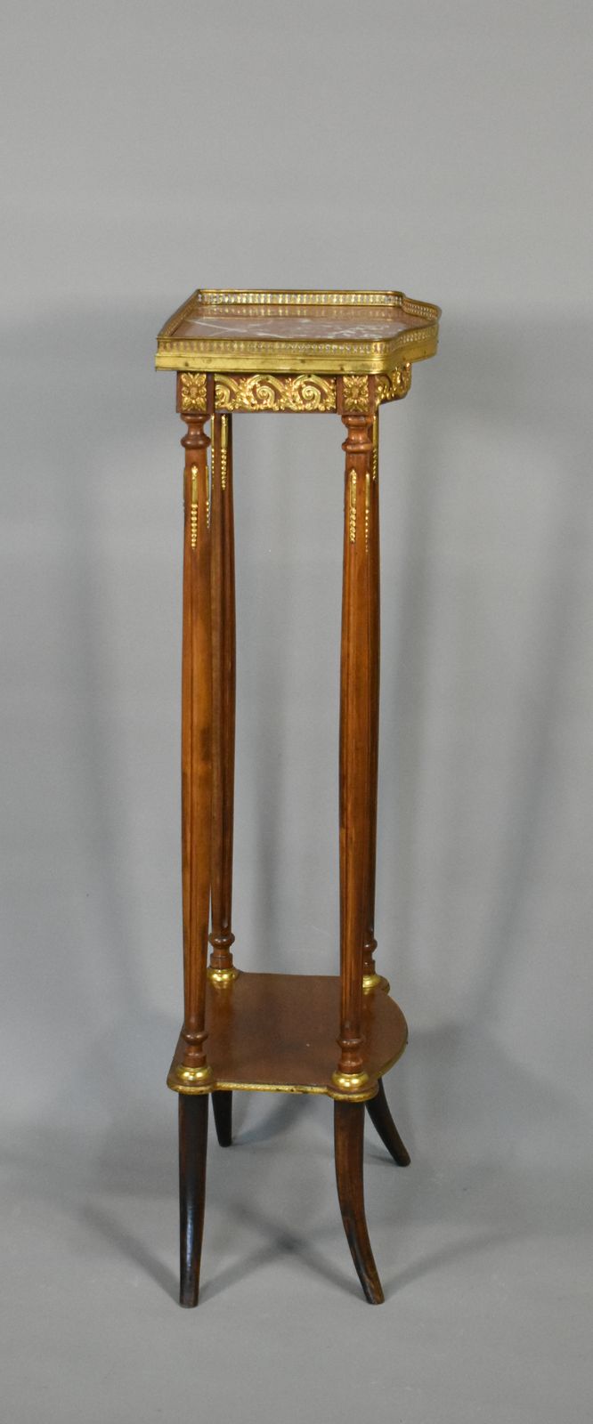 Furniture Tall French Marble Sellette Stand Louis XVI Style photo