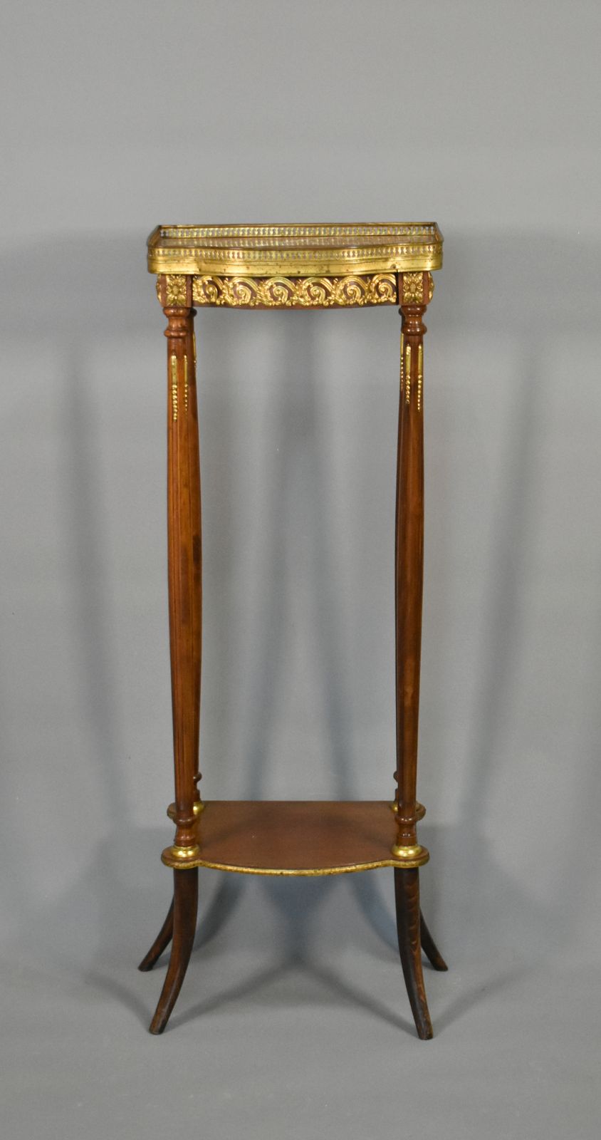 photo vintage Tall French Marble Sellette Stand Louis XVI Style
