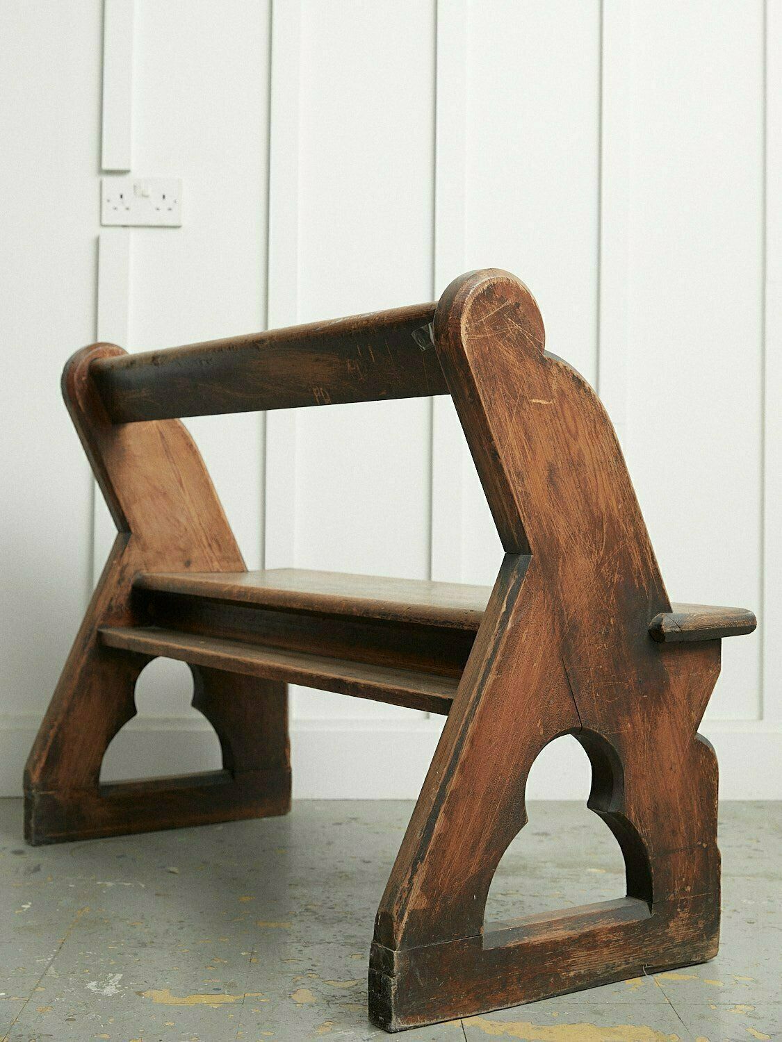 Compact Pine Church Pew Full Of Character  East London 1860’s  79cm H 103cm W 52cm D1800s photo 845.0