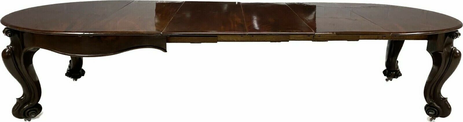 11ft Rare 1831 1901 Antique Grand William IV Cuban Mahogany Sabre Leg Dining Table photo for sale
