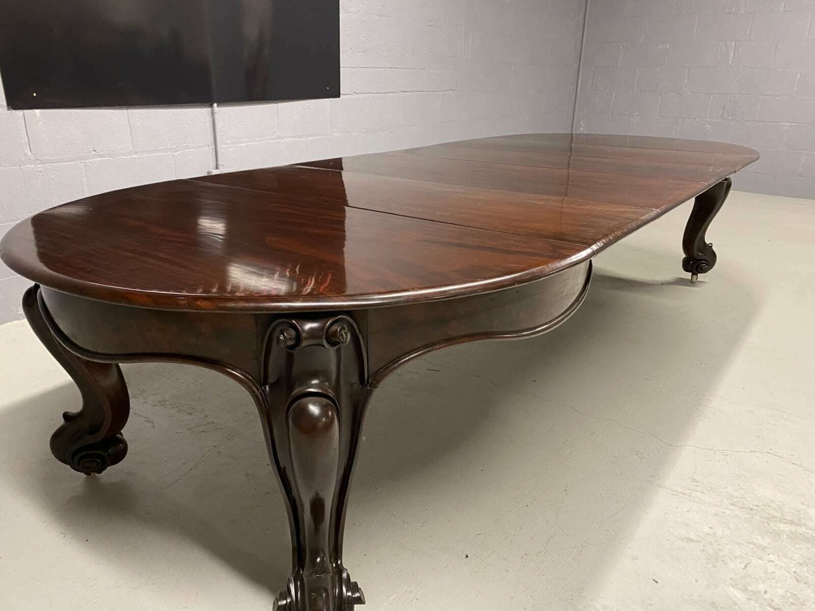 photo buy 11ft Rare 1831 1901 Antique Grand William IV Cuban Mahogany Sabre Leg Dining Table