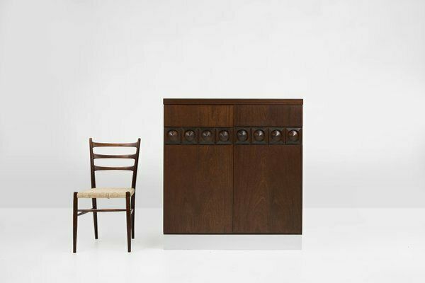 Brutalist Geometrical Seventies Bar Cabinet, Belgium, 1970s