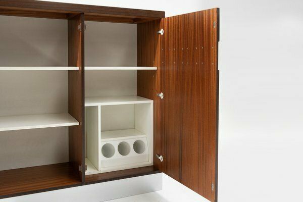 Brutalist Geometrical Seventies Bar Cabinet, Belgium, 1970s photo vintage