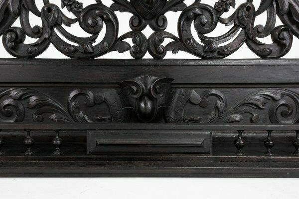 photo for sale Baroque Richly Carved Black Wooden Sculptured Shelf, France, 1850s