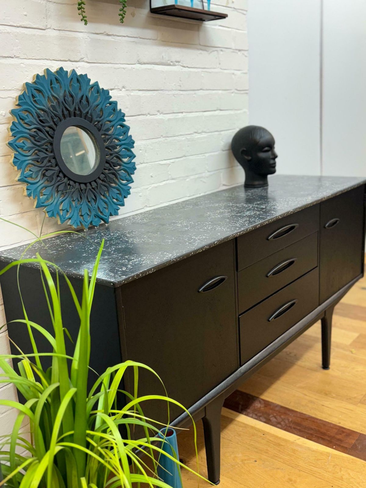 Black Mid Century Mcm Jentique Sideboard photo for sale