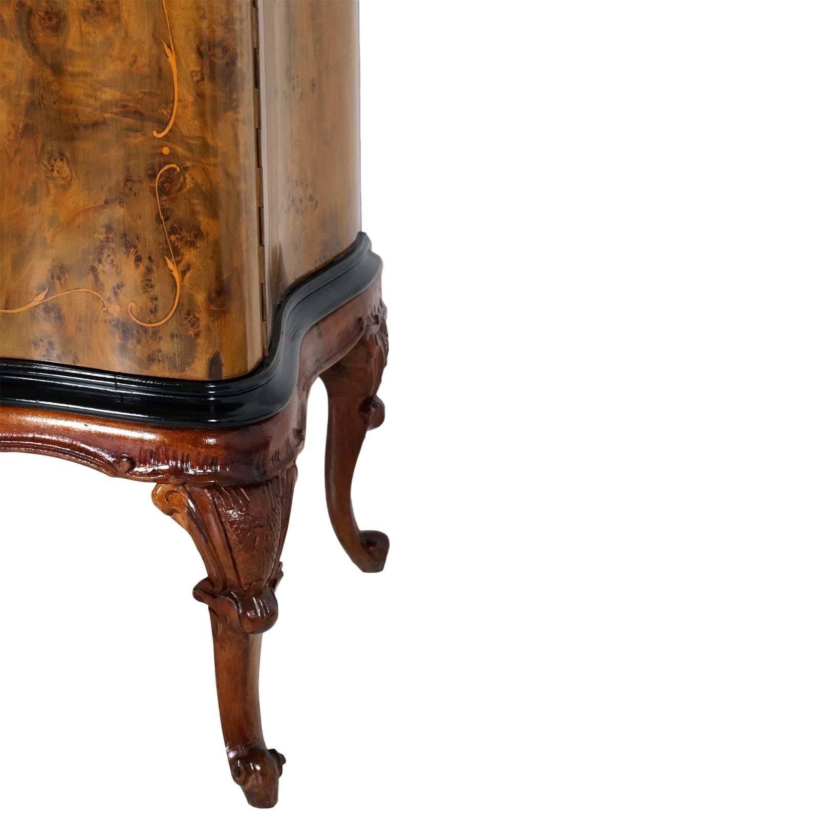 Venetian Baroque High Quality Credenza With Mirror Gold Leaf Walnut photo furniture