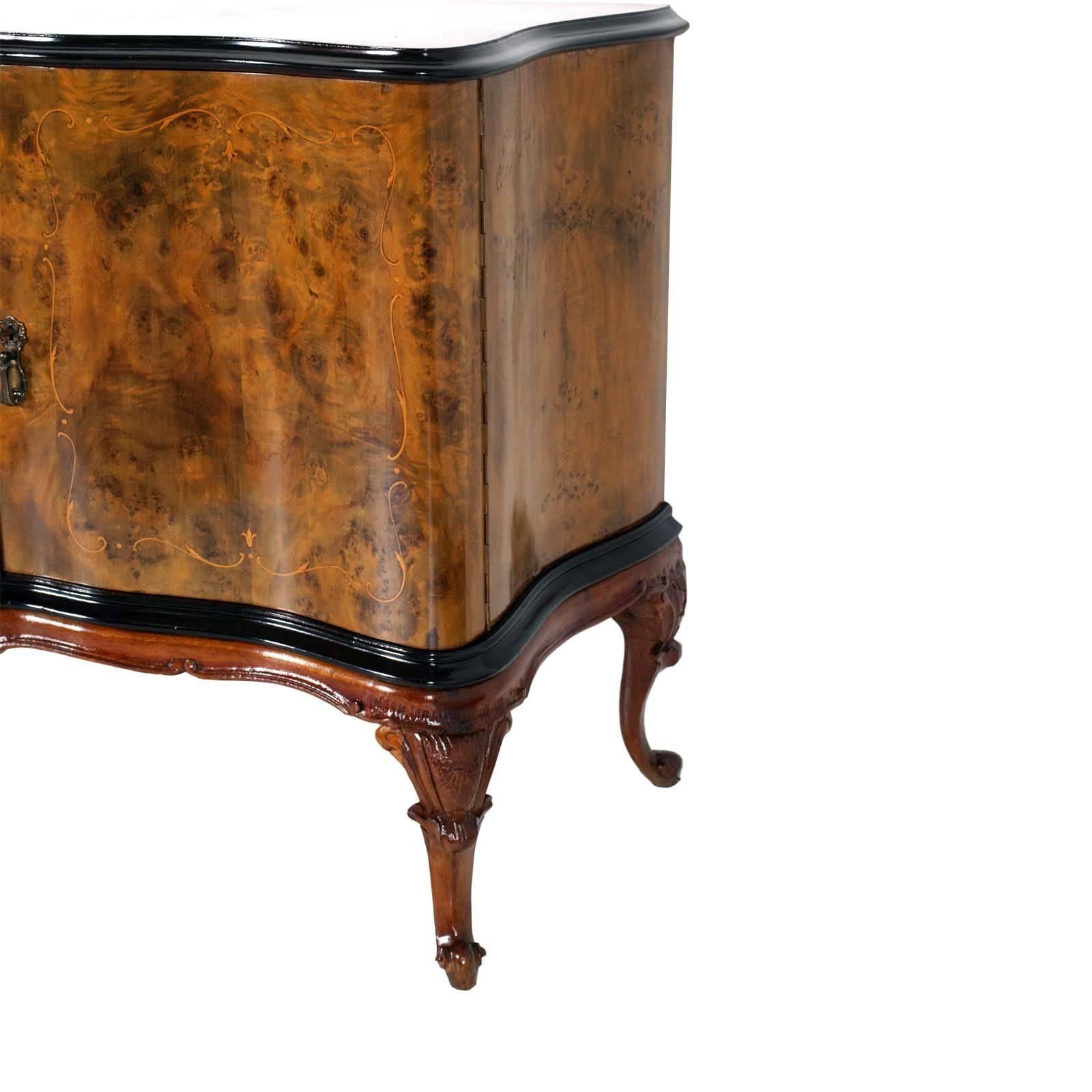 Venetian Baroque High Quality Credenza With Mirror Gold Leaf Walnut photo buy