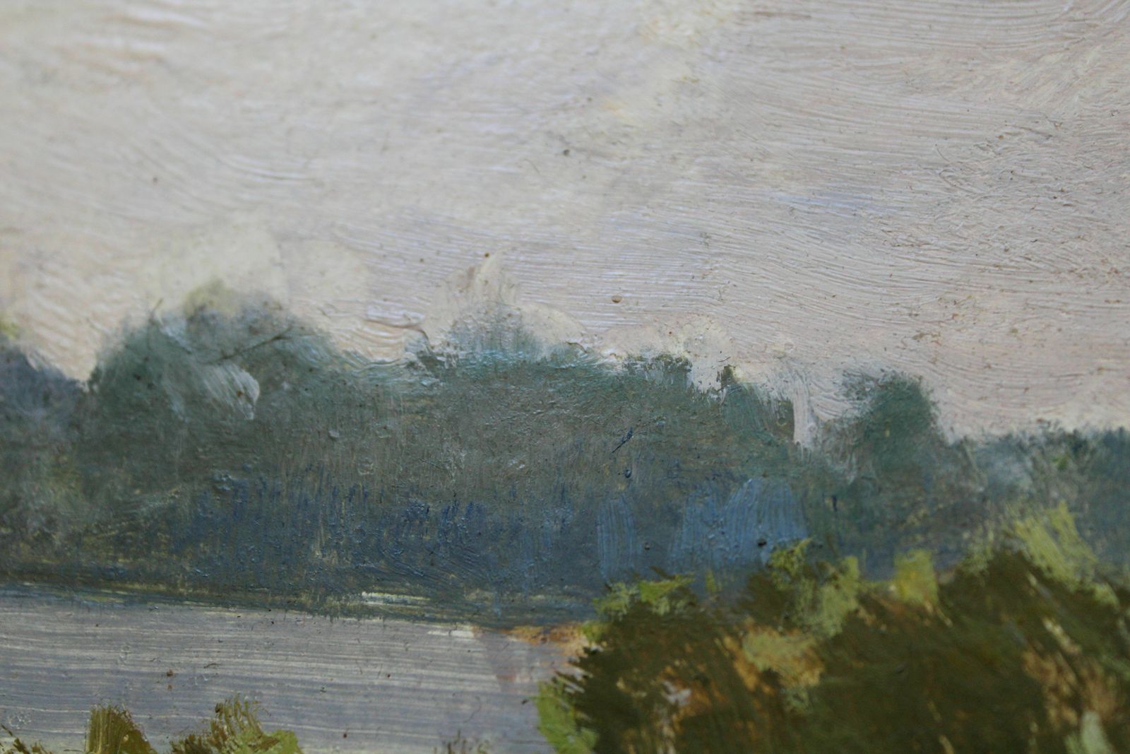 photo vinterior Alfejs Bromults (1913   1991, Latvian). The Lake Anna, 1990. Oil On Cardboard, 40 X 50 Cm
