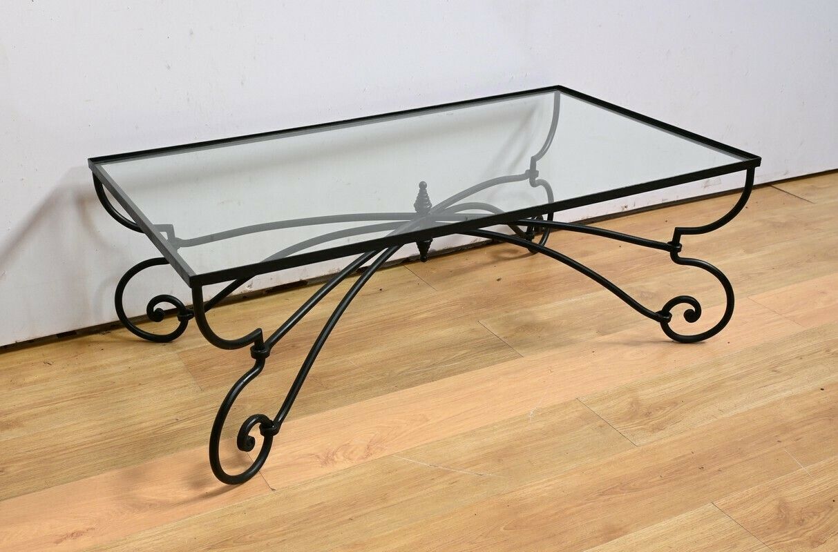 Art Nouveau Style Wrought Iron Coffee Table – 1940 photo furniture