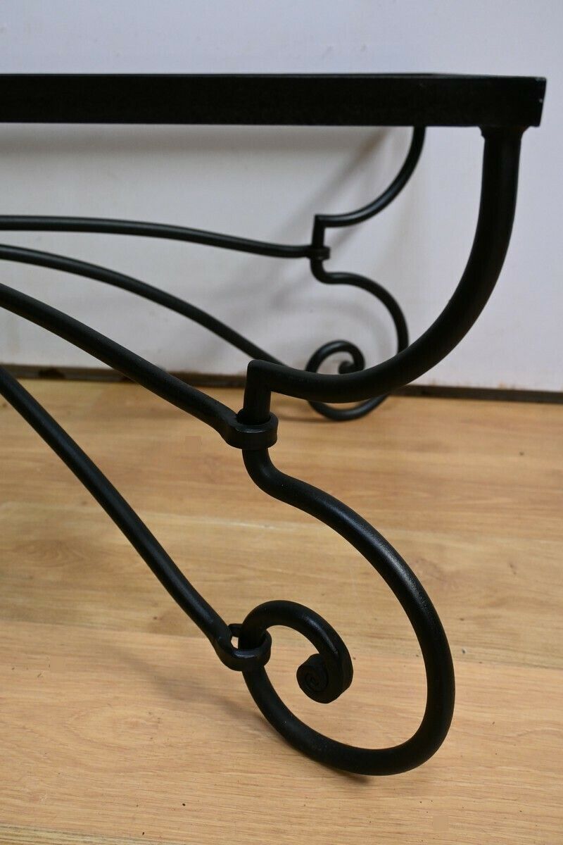 Furniture Art Nouveau Style Wrought Iron Coffee Table – 1940 photo
