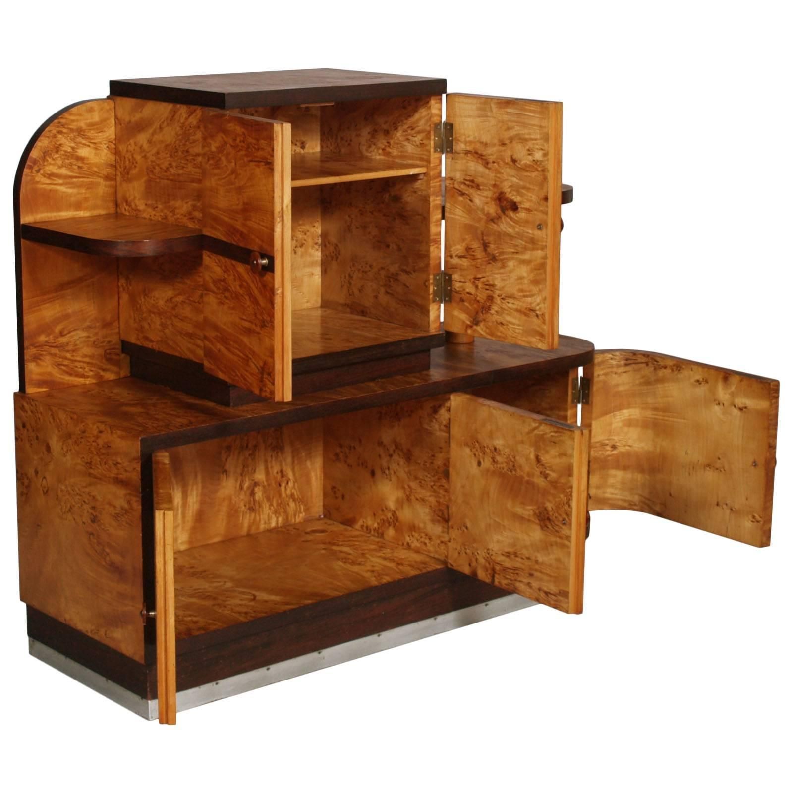 1930s Italian Art Deco Sideboard Buffet In Burl Elmwood By Osvaldo Borsani For Atelier Di Varedo photo Furniture